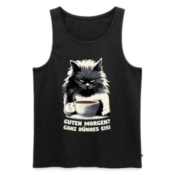 Guten Morgen? Ganz Dünnes Eis Schwarze Katze - Männer Premium Bio Tank Top - Schwarz - Vorne - Michal (187cm)