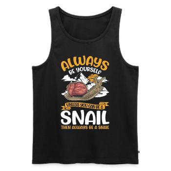 Always be yourself Snail Schnecke - Men's Premium Organic Tank Top - black - Front - Michal (187cm)