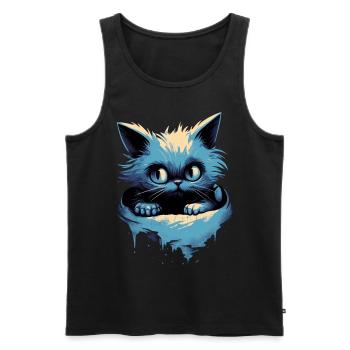 Mystical Kitten Fantasy Magical Cute Cat - Men's Premium Organic Tank Top - black - Front - AI Model Male 178 light (178cm)