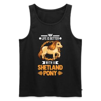 Das Leben ist besser mit einem Roten Panda - Männer Premium Bio Tank Top - Schwarz - Vorne - Michal (187cm)