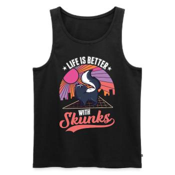 Das Leben ist besser mit einem Stinktier - Männer Premium Bio Tank Top - Schwarz - Vorne - Michal (187cm)