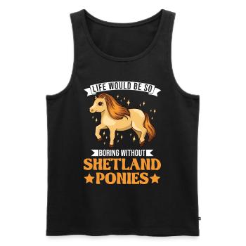 Shetland Pony Gift Shetty - Men's Premium Organic Tank Top - black - Front - Michal (187cm)