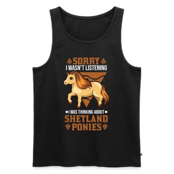 Poney Shetland Shetland-Poney Shetty - Débardeur bio Premium Homme - noir - Devant - AI Model Male 178 light (178cm)