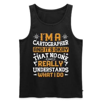 Cartographers - Men's Premium Organic Tank Top - black - Front - Michal (187cm)