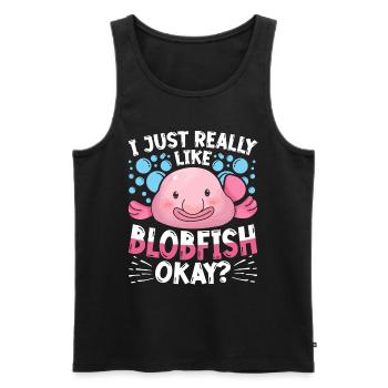Blobfisch J’aime vraiment Blobfish d’accord? - Débardeur bio Premium Homme - noir - Devant - AI Model Male 178 light (178cm)