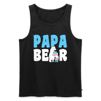 Papa Bear - Männer Premium Bio Tank Top - Schwarz - Vorne - AI Model Male 178 light (178cm)