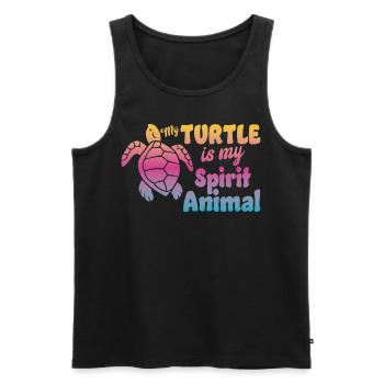 Sea Turtle Tortoise Watercolor My - Men's Premium Organic Tank Top - black - Front - Michal (187cm)