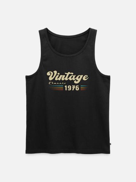 1976 Anniversaire Vintage Classic - Débardeur bio Premium Homme - noir