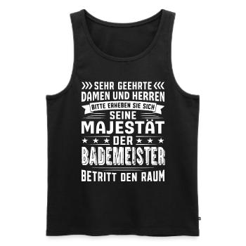 Bademeister Geburtstag Bademeister Sprüche - Männer Premium Bio Tank Top - Schwarz - Vorne - AI Model Male 178 light (178cm)