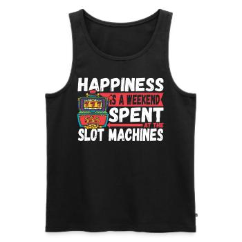 Happiness Is A Weekend Spent At The Slot Machines - Men's Premium Organic Tank Top - black - Front - AI Model Male 178 light (178cm)