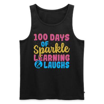 100 Days Of Sparkle Learning & Laughs 100 Days of - Men's Premium Organic Tank Top - black - Front - AI Model Male 178 light (178cm)