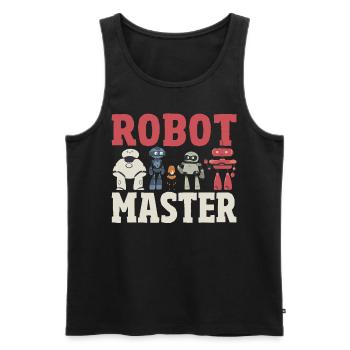 Robot Master Robots Engineer Robotics - Men's Premium Organic Tank Top - black - Front - AI Model Male 178 light (178cm)