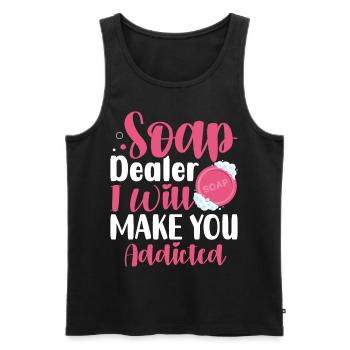 Soap Making, Soap Maker, Soapologist - Men's Premium Organic Tank Top - black - Front - AI Model Male 178 light (178cm)
