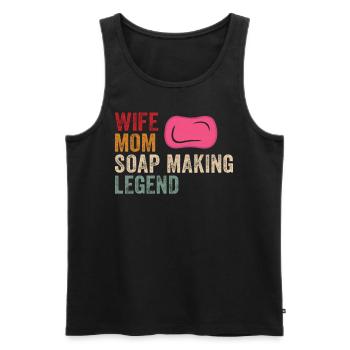 Soap manufacturer Soapologist - Men's Premium Organic Tank Top - black - Front - Michal (187cm)