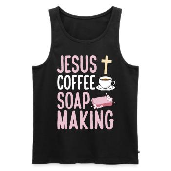 Soap manufacturer Soapologist - Men's Premium Organic Tank Top - black - Front - Michal (187cm)