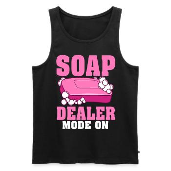 Soap Making, Soap Maker, Soapologist - Men's Premium Organic Tank Top - black - Front - AI Model Male 178 light (178cm)