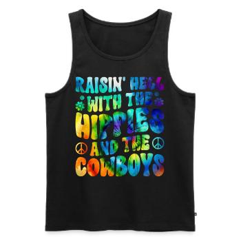 Tie dyeing peace - Men's Premium Organic Tank Top - black - Front - AI Model Male 178 light (178cm)