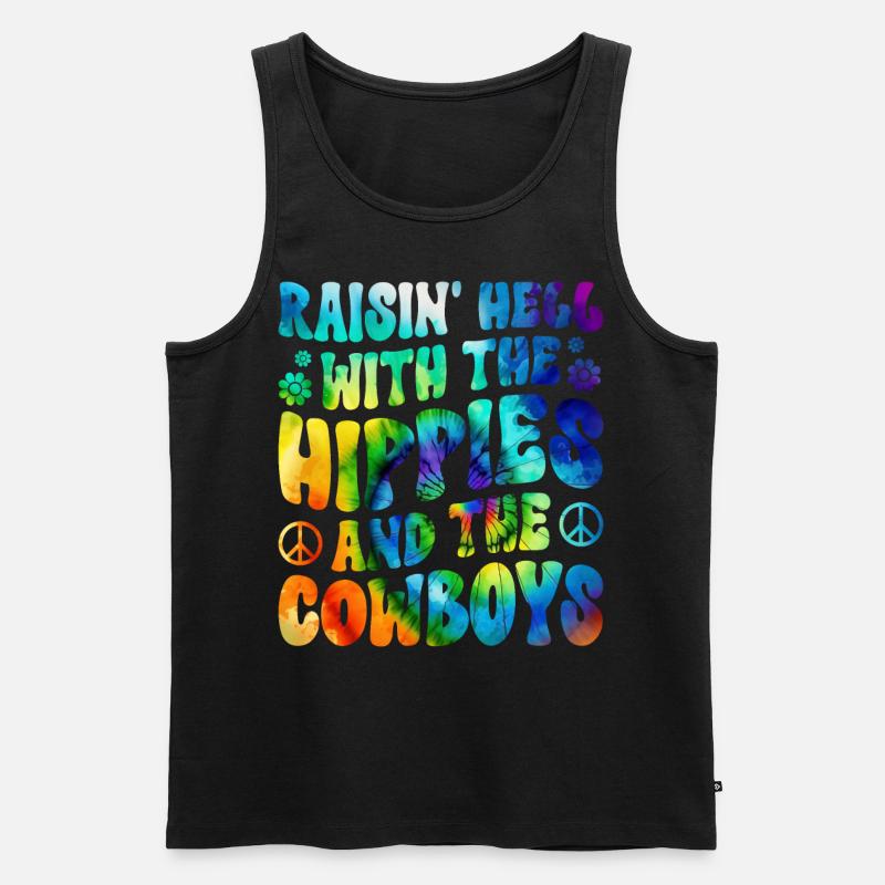 Krawattenfärbung Frieden - Männer Premium Bio Tank Top - Schwarz