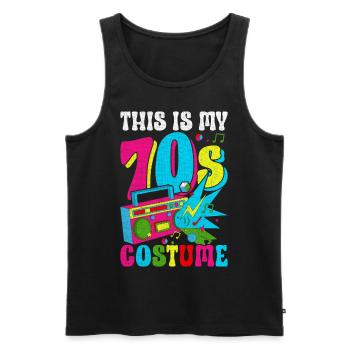 Hippie Retro Vaporwave - Männer Premium Bio Tank Top - Schwarz - Vorne - Michal (187cm)