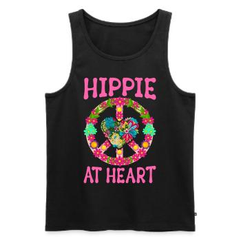 Peace Groovy - Men's Premium Organic Tank Top - black - Front - Michal (187cm)
