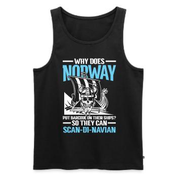 Norway Barcode On Their Ships Scan-Di-Navian - Männer Premium Bio Tank Top - Schwarz - Vorne - AI Model Male 178 light (178cm)