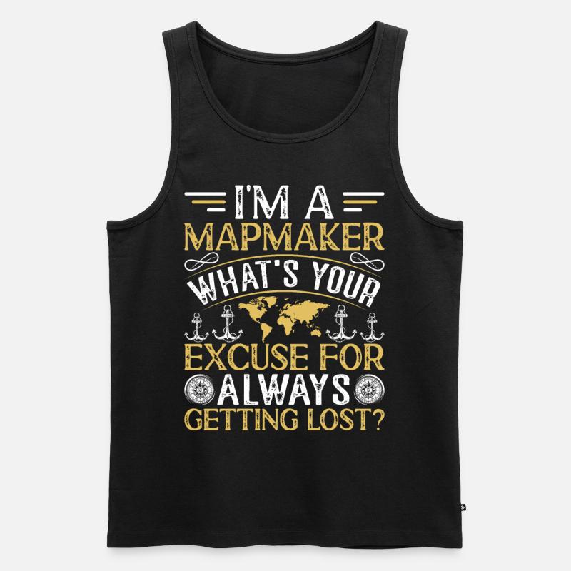 Cartographers - Männer Premium Bio Tank Top - Schwarz