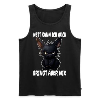 Nett Kann Ich Auch Bringt Aber Nix Schwarzer Hase - Männer Premium Bio Tank Top - Schwarz - Vorne - Michal (187cm)