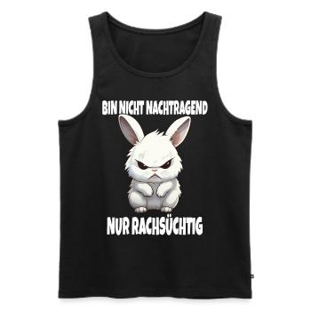 Nicht Nachtragend Nur Rachsüchtig Weißes Kaninchen - Männer Premium Bio Tank Top - Schwarz - Vorne - Michal (187cm)