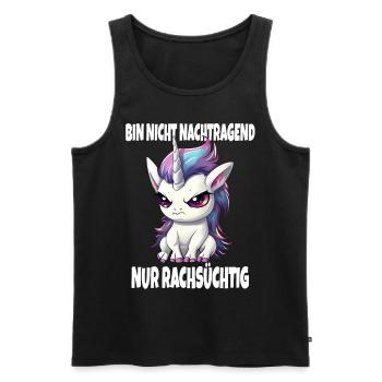 Nicht Nachtragend Nur Rachsüchtig Süßes Einhorn - Männer Premium Bio Tank Top - Schwarz - Vorne - Michal (187cm)