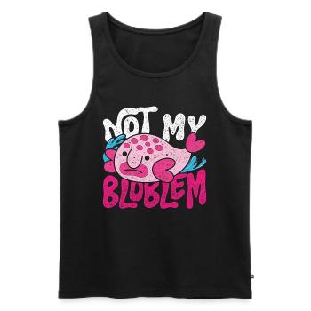 Blobfisch pas mon Bloblem - Débardeur bio Premium Homme - noir - Devant - AI Model Male 178 light (178cm)