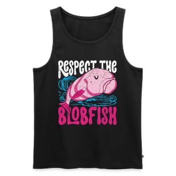 Blobfisch respecte le poisson blobon - Débardeur bio Premium Homme - noir - Devant - AI Model Male 178 light (178cm)