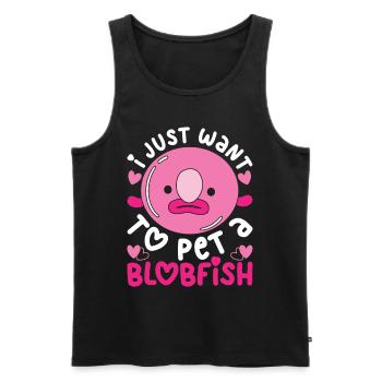 Blobfisch I Just Want To Pet A Blobfish - Men's Premium Organic Tank Top - black - Front - AI Model Male 178 light (178cm)