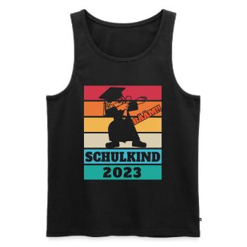 Schulkind 2023 Vintage - Männer Premium Bio Tank Top - Schwarz - Vorne - AI Model Male 178 light (178cm)