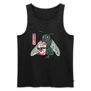 Mothman Kawaii Strawberry Milk Shake Carton - Men's Premium Organic Tank Top - black - Front - AI Model Male 178 light (178cm)