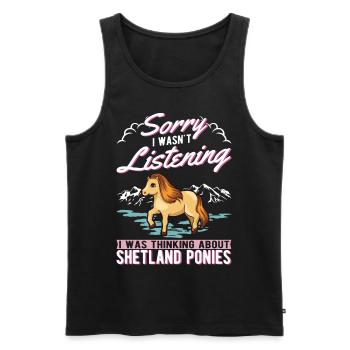 Poney Shetland Shetland-Poney Shetty - Débardeur bio Premium Homme - noir - Devant - AI Model Male 178 light (178cm)