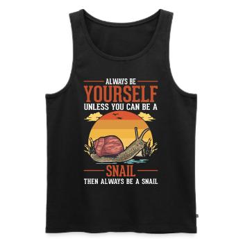 Always be yourself Snail Schnecke - Männer Premium Bio Tank Top - Schwarz - Vorne - Michal (187cm)