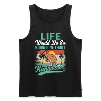 Australian Kangaroo Australia Kangaroo - Men's Premium Organic Tank Top - black - Front - Michal (187cm)