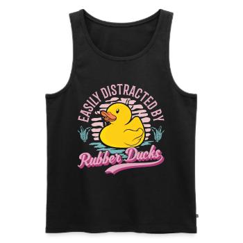 Rubber Duck Gift Rubber Duck Rubber Duck - Débardeur bio Premium Homme - noir - Devant - AI Model Male 178 light (178cm)