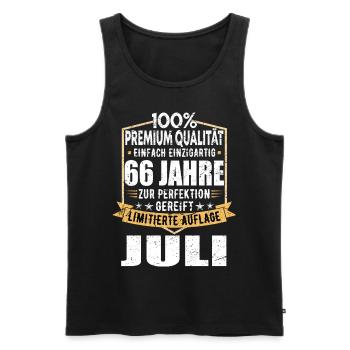 66. Geburtstag Juli Jahrgang 1957 Vintage - Männer Premium Bio Tank Top - Schwarz - Vorne - Michal (187cm)
