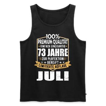 73. Geburtstag Juli Jahrgang 1950 Vintage - Männer Premium Bio Tank Top - Schwarz - Vorne - AI Model Male 178 light (178cm)