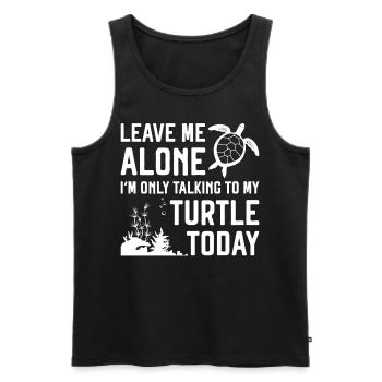 Tortue de mer Laissez-moi tranquille - Débardeur bio Premium Homme - noir - Devant - Michal (187cm)