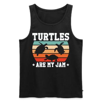 Sea Turtle Tortoise Retro Vintage - Débardeur bio Premium Homme - noir - Devant - Michal (187cm)