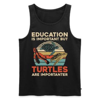 Sea Turtle Tortoise Retro Vintage - Débardeur bio Premium Homme - noir - Devant - Michal (187cm)