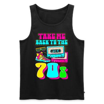 Hippie Groovy Retro Vaporwave - Débardeur bio Premium Homme - noir - Devant - Michal (187cm)