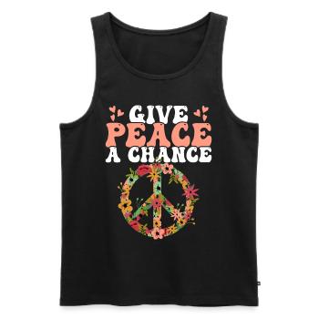 Hippie Peace Kindness - Men's Premium Organic Tank Top - black - Front - Michal (187cm)