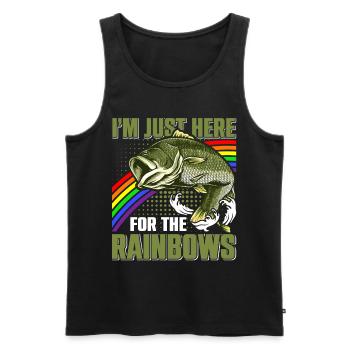 Funny Fishing Men Women - Männer Premium Bio Tank Top - Schwarz - Vorne - Michal (187cm)
