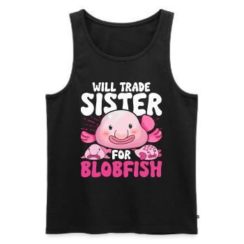 Blobfisch échangera sa sœur contre Blobfish - Débardeur bio Premium Homme - noir - Devant - Michal (187cm)