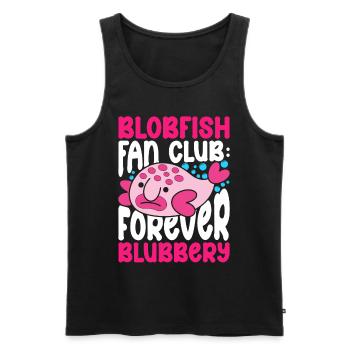 Blobfisch Blobfish Fan Club Forever Blubbery - Débardeur bio Premium Homme - noir - Devant - Michal (187cm)