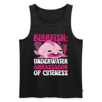 Blobfisch Underwater Ambrassador Of Cuteness - Männer Premium Bio Tank Top - Schwarz - Vorne - Michal (187cm)