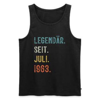 60 Geburtstag 60 Jahre Legendär seit Juli 1963 - Männer Premium Bio Tank Top - Schwarz - Vorne - Michal (187cm)
